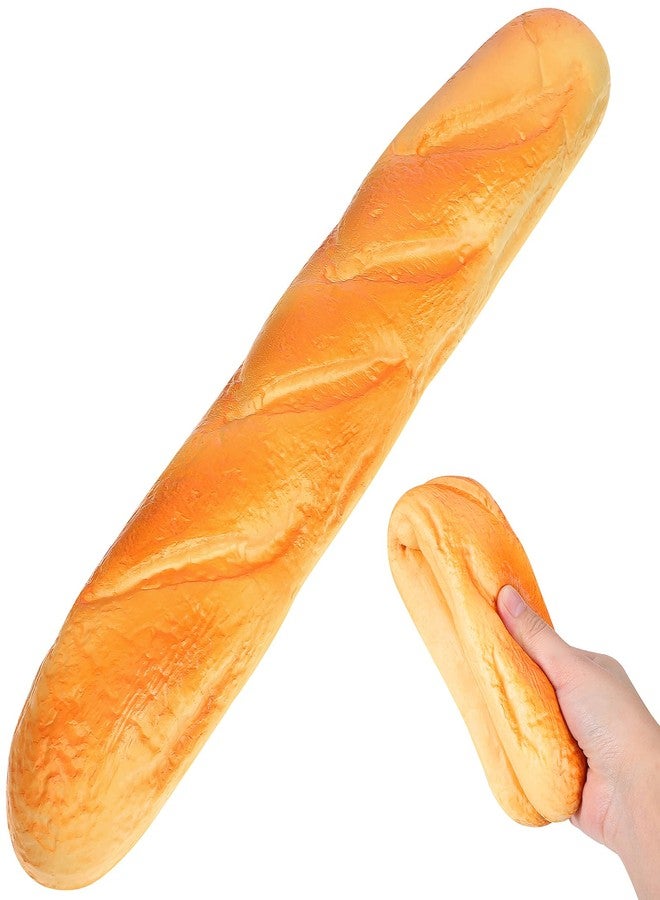 Sewroro Fake Bread Artificial Bread Simulation Food Model, PU Orange Baguette, 13.77 Inch, Kitchen Decoration Prop - Image 1